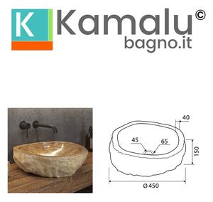 Lavabo da appoggio in onice puro 40-45 cm modello Litos-Onyx - KAMALU