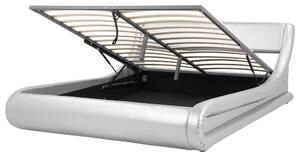 Struttura del letto con piattaforma in velluto argento imbottito con design a slitta da 180 x 200 cm Beliani