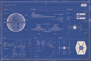 Posters, Stampe Star Wars - Imperial Fleet Blueprint