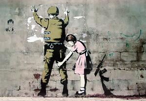 Posters, Stampe Banksy street art - Graffiti Soldier and girl, (59 x 42 cm)