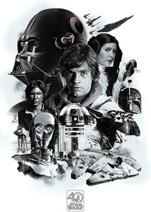 Posters, Stampe Star Wars - 40 anniversario, (61 x 91.5 cm)