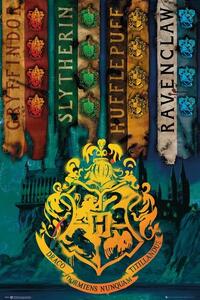 Posters, Stampe Harry Potter - House Flags, (61 x 91.5 cm)