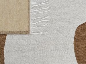 Coperta in acrilico marrone 130 x 170 cm copriletto in poliestere motivo cavallo con frange soggiorno camera da letto Beliani