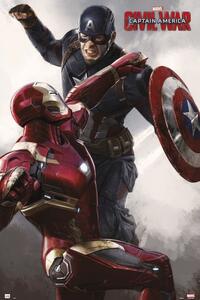 Posters, Stampe Captain America Civil War - Cap Vs Iron Man