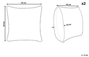 Set di 2 cuscini decorativi cotone bianco e nero 45 x 45 cm motivo geometrico stampa laminata stile boho accessori Beliani