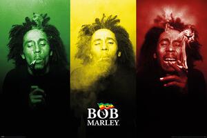 Posters, Stampe Bob Marley - Tricolour Smoke