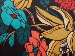 Cuscino in velluto multicolore 45 x 45 cm motivo floreale lascia accessori boho Beliani