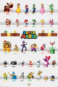 Posters, Stampe Super Mario - Character Parade, (61 x 91.5 cm)