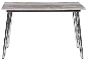 Tavolo da Pranzo Gambe Argento MDF Effetto Marmo Piano Rettangolare 120 x 70 cm Capacità 4 Persone Design Moderno Beliani
