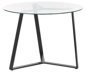 Tavolo da pranzo Gambe in metallo Nero Piano rotondo in vetro temperato 100 cm Capacità 4 persone Design moderno Beliani