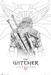 Posters, Stampe The Witcher - Geralt Sketch, (61 x 91.5 cm)