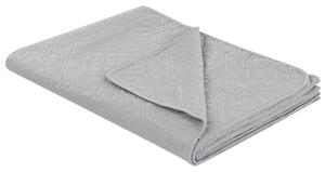 Copriletto in tessuto di poliestere grigio 220 x 240 cm motivo goffrato decorativo copriletto biancheria da letto design camera da letto Beliani