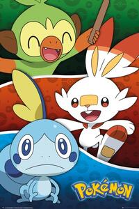 Posters, Stampe Pokemon - Galar Starters, (61 x 91.5 cm)