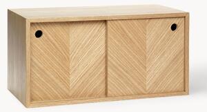 Credenza da parete in legno di quercia con motivo spina di pesce Herringbone