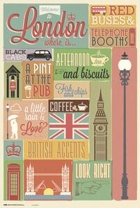 Posters, Stampe London - Collage, (61 x 91.5 cm)