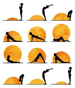 Posters, Stampe Kubistika - Yoga sun, (40 x 60 cm)