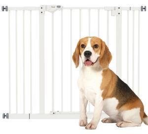 PawHut Cancellino per Cani Regolabile Fino a 100 cm Senza Viti con 2 Estensioni e Altezza 72 cm, Bianco|Aosom