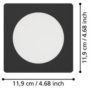 Eglo 901391 - Plafoniera da incasso LED FUEVA LED/6,3W/230V 11,9x11,9 cm nera