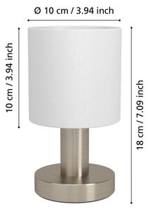 Eglo 31841 - Lampada da tavolo MONTETTO 1xE14/40W/230V bianca/cromo opaco