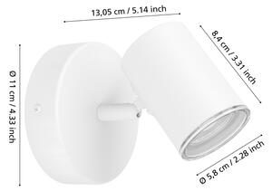 Eglo 901961 - Faretto da parete per bagno CONSUMA 1xGU10/5W/230V IP44 bianco