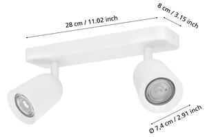 Eglo 901946 - Faretto orientabile CAMALDOLI 2xGU10/10W/230V bianco