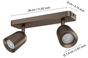 Eglo 901949 - Faretto CAMALDOLI 2xGU10/10W/230V bronzo