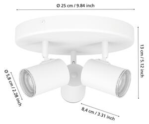 Eglo 901962 - Faretto da bagno CONSUMA 3xGU10/5W/230V IP44 bianco