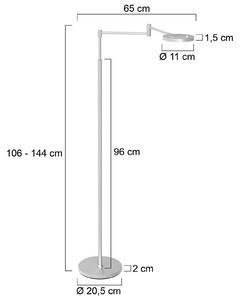 Steinhauer Piantana LED Soleil, colore acciaio, metallo, dimmer