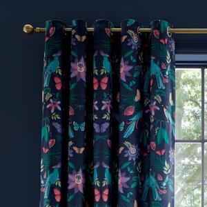 Tende blu in set da 2 168x229 cm Mya Tropical Floral - Catherine Lansfield