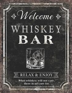 Cartello in metallo Whiskey Bar, ( x cm)