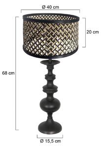 Steinhauer Lyon 3749ZW lampada da tavolo, nero/natural wickerwork