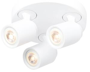 Freelight Faretto da soffitto Razza, bianco, Ø 28,5 cm, a 3 luci, metallo