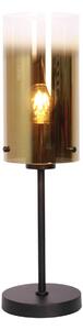 Freelight Lampada da tavolo Ventotto, nero/oro, altezza 57 cm, metallo/vetro