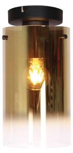 Freelight Plafoniera Ventotto, nero/oro, Ø 15 cm, vetro