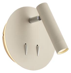 Lampada da Parete Moderna Beige Incl. LED con USB-C - Croft