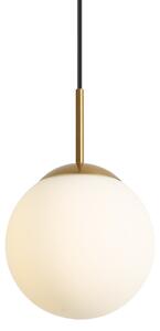 Lampada a sospensione Art Déco oro con vetro opale IP44 - Flore
