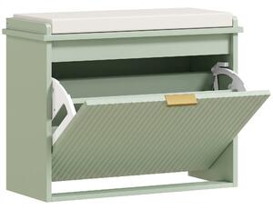 HOMCOM Panca portascarpe con cuscino e cassetto ribaltabile 62x26x47,5 cm, Verde | Aosom Italy
