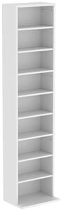 HOMCOM Scaffale CD/DVD slim con 9 ripiani, 6 mensole regolabili, per 260 CD, Bianco | Aosom Italy