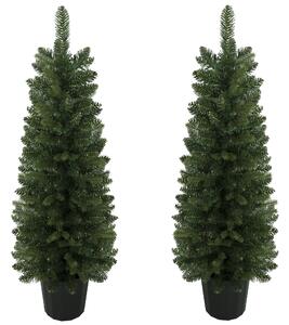 HOMCOM Set 2 alberi di Natale artificiali 120 cm con 170 punte e base a vaso, Verde | Aosom Italy