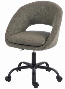 HOMCOM Sedia da ufficio ergonomica in ciniglia girevole 360° e regolabile in altezza, Verde scuro | Aosom Italy