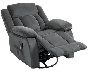 HOMCOM Poltrona relax girevole con massaggio, calore, oscillazione e reclinazione manuale, Grigio | Aosom Italy
