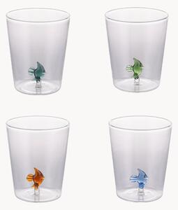 Set di 4 bicchieri in vetro Fish