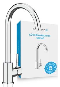 Rubinetto da cucina Bächlein girevole a 360° - in cromo - Miscelatore monocomando per lavello con bocca girevole a 360°, rubinetto da cucina