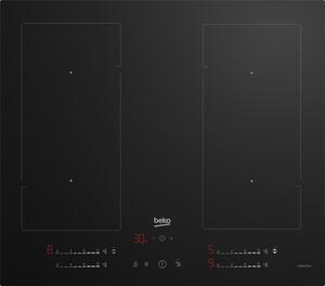 Beko Piano Cottura Induzione 4 Fuochi Larghezza 59 cm in Vetro con 2 Sezione IndyFlex colore Nero - HII 64720 UF2T
