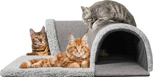 Tunnel per gatti Casa per gatti Capanna per gatti Letto per gatti Accogliente luogo di riposo per gatti Tappeto Capanna per cani Grotta Cuccia per cani Grotta per cani, grigio