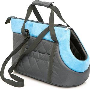 Borsa da trasporto leggera per cani R1 - morbida imbottitura, lavabile, con maniglia di trasporto, grigio