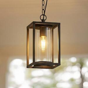 Lucande lampada a sospensione da esterno Ferda, 25 cm, antracite, IP44 Ferda Lucande, dimmerabile, Nero, Alluminio, Moderno