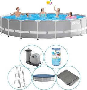 Intex - Prism Frame - Piscina con pompa filtro - 610x132 cm - Rotonda - Piscina - Accessori inclusi