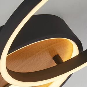 Searchlight Plafoniera a LED Curio Flush, effetto legno