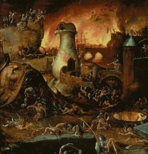 Hieronymus (school of) Bosch - Stampa artistica Hell, (40 x 40 cm)